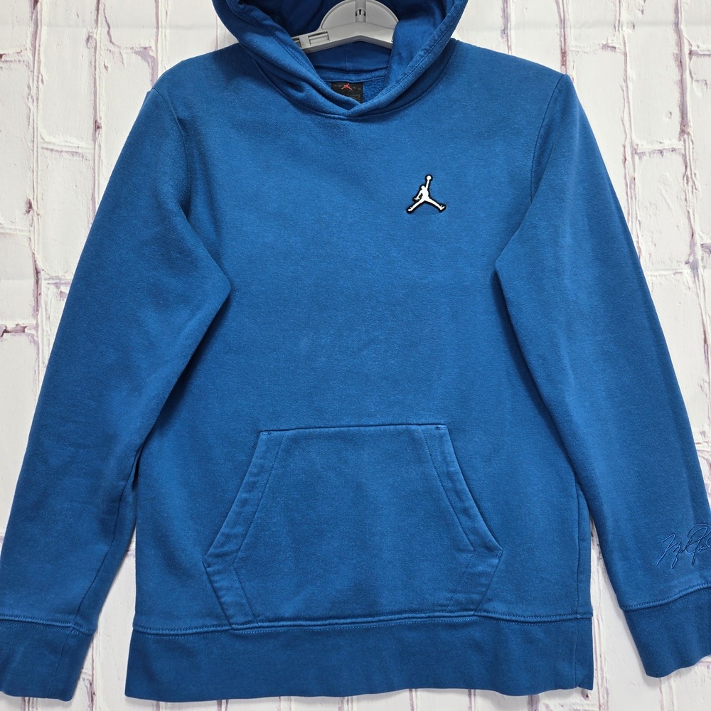 Jordan Boys Blue Jumpman Pullover Hoodie Sweatshirt‎ XL 13-15 Years Pouch Pocket